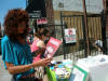 Lucy Sarni with some of the literature